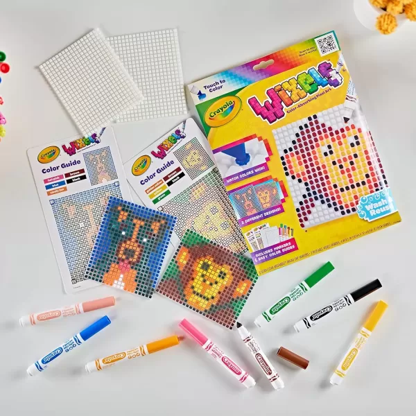 imageCrayola Wixels Animals Activity Kit Pixel Art Coloring Set Gift for Kids Ages 6 7 8 9Animals