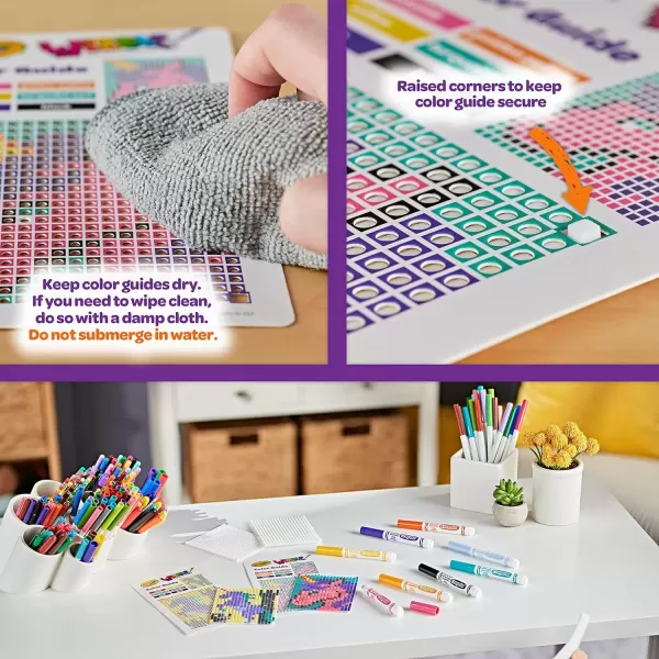 imageCrayola Wixels Animals Activity Kit Pixel Art Coloring Set Gift for Kids Ages 6 7 8 9Unicorns