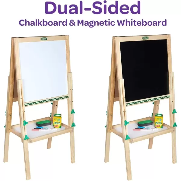 imageCrayola Wooden Art Easel for Kids 2in1 Dry Erase Board ampamp Chalkboard Gifts for Toddlers Ages 3 4 5Mini Easel