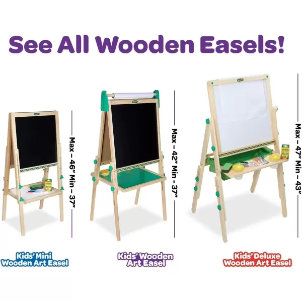 imageCrayola Wooden Art Easel for Kids 2in1 Dry Erase Board ampamp Chalkboard Gifts for Toddlers Ages 3 4 5Mini Easel