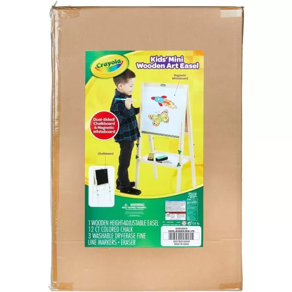 imageCrayola Wooden Art Easel for Kids 2in1 Dry Erase Board ampamp Chalkboard Gifts for Toddlers Ages 3 4 5Mini Easel