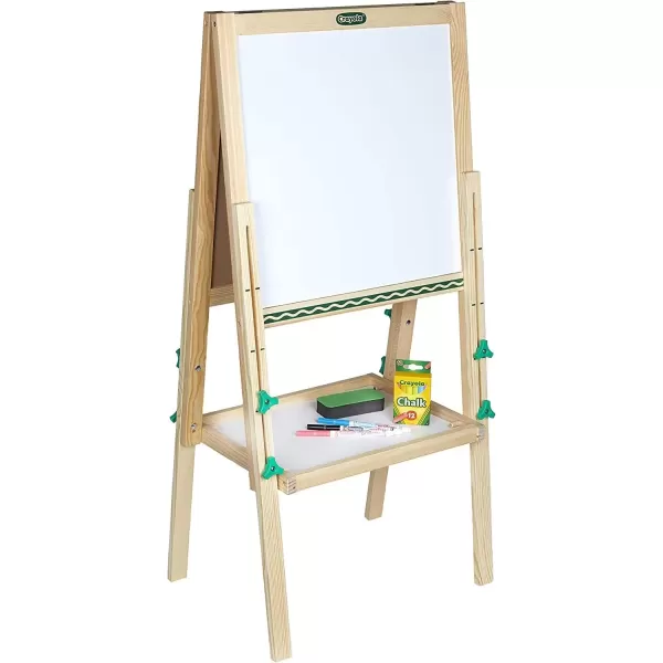 imageCrayola Wooden Art Easel for Kids 2in1 Dry Erase Board ampamp Chalkboard Gifts for Toddlers Ages 3 4 5Mini Easel