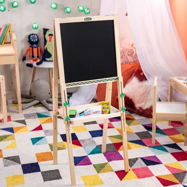 imageCrayola Wooden Art Easel for Kids 2in1 Dry Erase Board ampamp Chalkboard Gifts for Toddlers Ages 3 4 5Mini Easel
