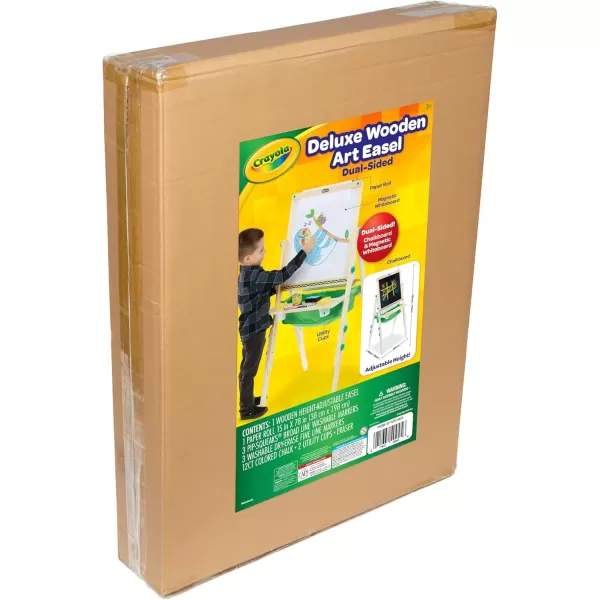 imageCrayola Wooden Art Easel for Kids 2in1 Dry Erase Board ampamp Chalkboard Gifts for Toddlers Ages 3 4 5Super Easel