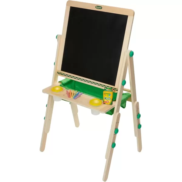 imageCrayola Wooden Art Easel for Kids 2in1 Dry Erase Board ampamp Chalkboard Gifts for Toddlers Ages 3 4 5Super Easel