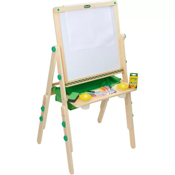 imageCrayola Wooden Art Easel for Kids 2in1 Dry Erase Board ampamp Chalkboard Gifts for Toddlers Ages 3 4 5Super Easel