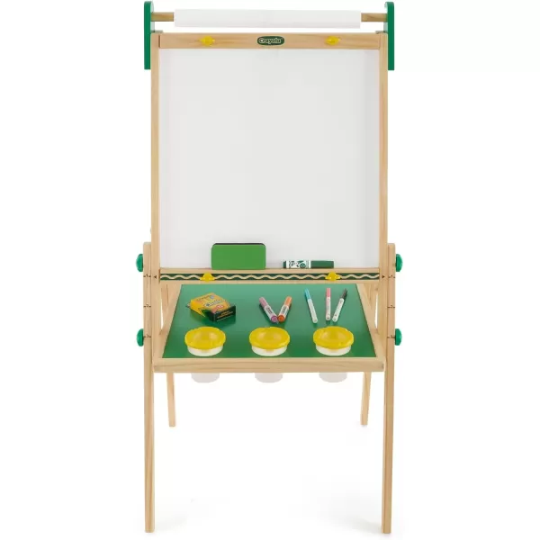 imageCrayola Wooden Art Easel for Kids 2in1 Dry Erase Board ampamp Chalkboard Gifts for Toddlers Ages 3 4 5Wooden Easel