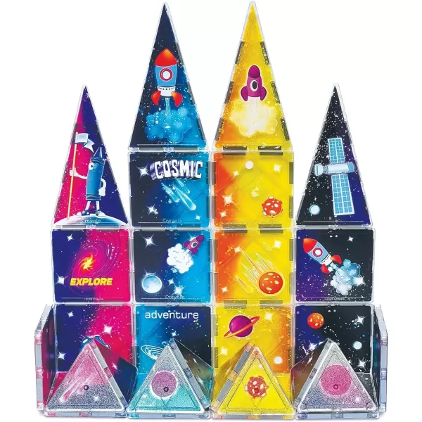 imageCreateOn Crayola Cosmic Magnetic Tiles Building Set for Kids Magnetic Tiles Magnetic Building Toys for Kids STEM Learning Toys for Boys and Girls Ages 3 and Up 36Piece Set Cosmic