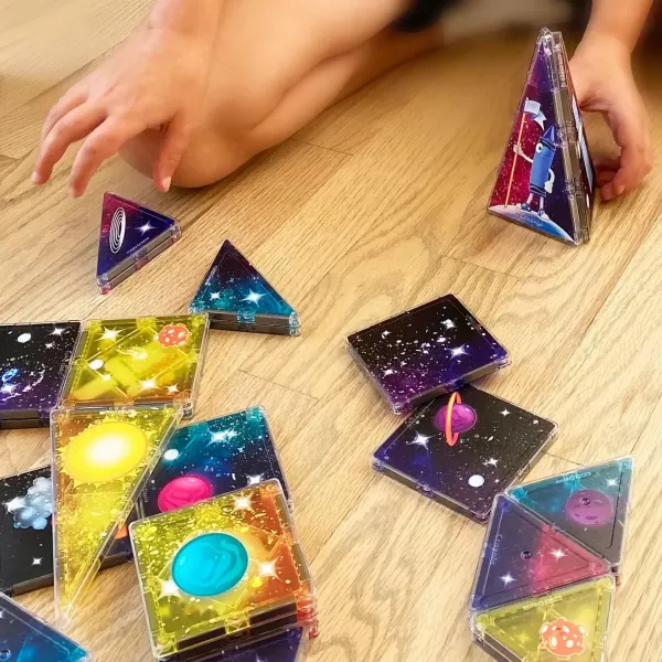 imageCreateOn Crayola Cosmic Magnetic Tiles Building Set for Kids Magnetic Tiles Magnetic Building Toys for Kids STEM Learning Toys for Boys and Girls Ages 3 and Up 36Piece Set Cosmic