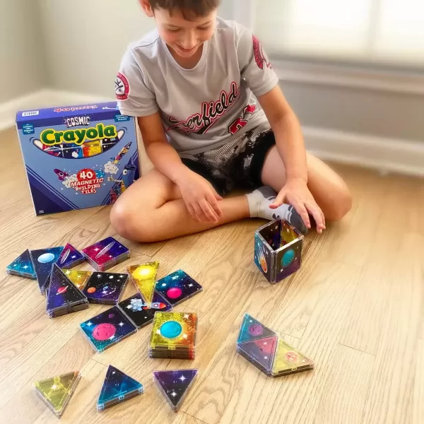imageCreateOn Crayola Cosmic Magnetic Tiles Building Set for Kids Magnetic Tiles Magnetic Building Toys for Kids STEM Learning Toys for Boys and Girls Ages 3 and Up 36Piece Set Cosmic