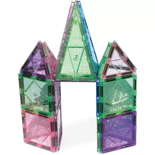 imageCreateOn Crayola Glitter Magnetic Tiles Building Set for Kids Magnetic Tiles Magnetic Building Toys for Kids STEM Toys for Boys and Girls Ages 3 and Up 36Piece Set Glitter