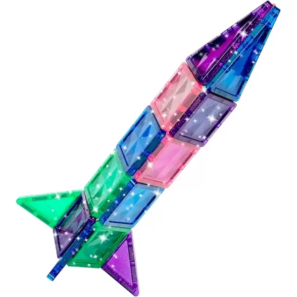 imageCreateOn Crayola Mini Magnetic PIPTiles Building Set for Kids Magnetic Building Toys for Kids STEM Travel Toys for Boys and Girls Ages 3 24Piece Set BoldGlitter