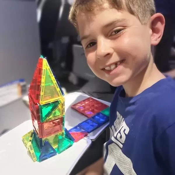imageCreateOn Crayola Mini Magnetic PIPTiles Building Set for Kids Magnetic Building Toys for Kids STEM Travel Toys for Boys and Girls Ages 3 42Piece Set Bold