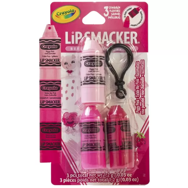 imageLip Smacker Crayola Crayon Stackable Flavored Clear Lip Balm Blue  Moisturizing SoothingCrayola Pink Collection