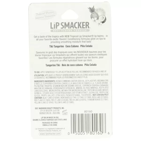 imageLip Smacker Crayola Crayon Stackable Flavored Clear Lip Balm Blue  Moisturizing SoothingTropical Fever Collection