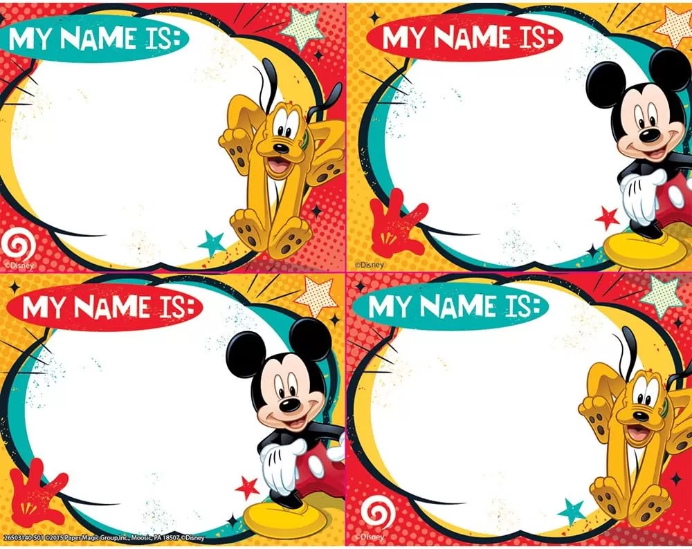 imageEureka Crayola Crayons SelfAdhesive Student Name Tags for Teachers 275quot x 225quot 40 PiecesMickey Mouse