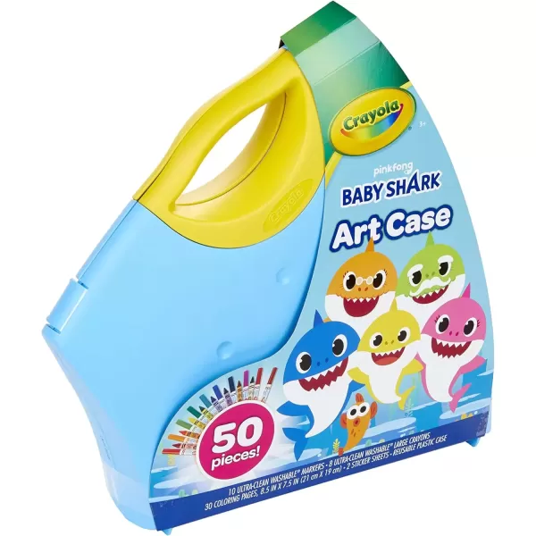 imageCrayola Baby Shark Art Set 50 Pieces Gift for Kids 3 4 5 6 7