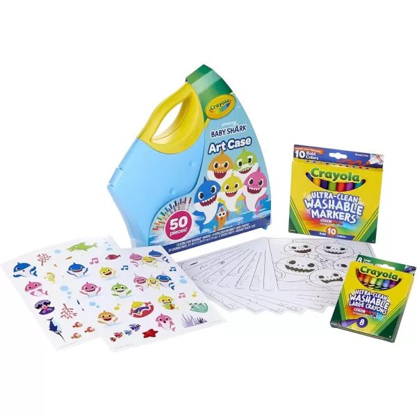 imageCrayola Baby Shark Art Set 50 Pieces Gift for Kids 3 4 5 6 7