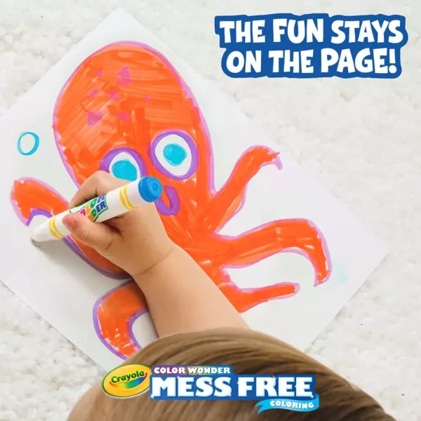 imageCrayola Color Wonder Mess Free Coloring Kit 120ct 100 Coloring Pages 20 Mini Markers Travel Activity Toddler Gift 3Coloring Kit