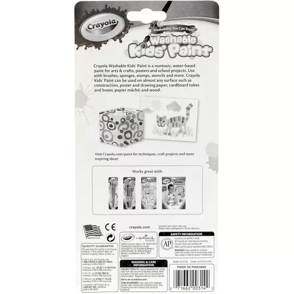 imageCrayola Washable Kids Paint Set ampamp Paintbrush Painting Supplies 18 Count