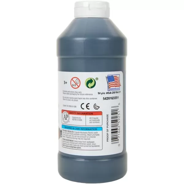 imageCrayola Washable Paint Black 16 oz1599 Fl Oz Pack of 1