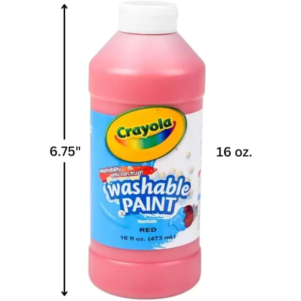 imageCrayola Washable Paint for Kids Red Kids Paint 16 Ounce Squeeze Bottle