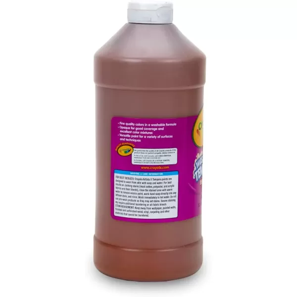imageCrayola Washable Tempera Paint For Kids Brown Paint Classroom Supplies Non Toxic 32 Oz Squeeze Bottle
