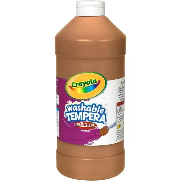 imageCrayola Washable Tempera Paint For Kids Brown Paint Classroom Supplies Non Toxic 32 Oz Squeeze Bottle
