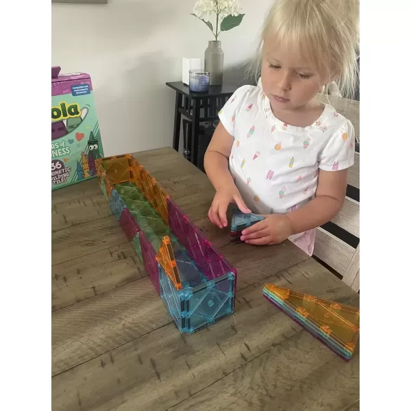 imageCreateOn Crayola Colors of Kindness Magnetic Tiles Building Set for Kids Magnetic Building Toys for Kids STEM Toys for Boys and Girls Ages 3 and Up 36Piece Set