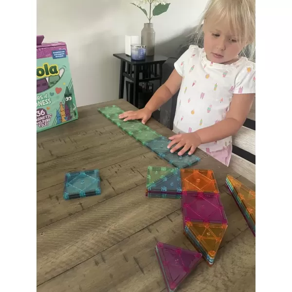 imageCreateOn Crayola Colors of Kindness Magnetic Tiles Building Set for Kids Magnetic Building Toys for Kids STEM Toys for Boys and Girls Ages 3 and Up 36Piece Set
