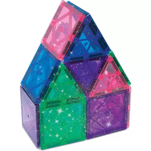 imageCreateOn Crayola Magnetic Tiles Building Set for Kids Magnetic Toys for Kids Travel Toys Classroom Sensory Toy Blocks STEM ampamp Montessori Tools for Boys ampamp Girls Ages 3 14Piece Set GlitterGlitter