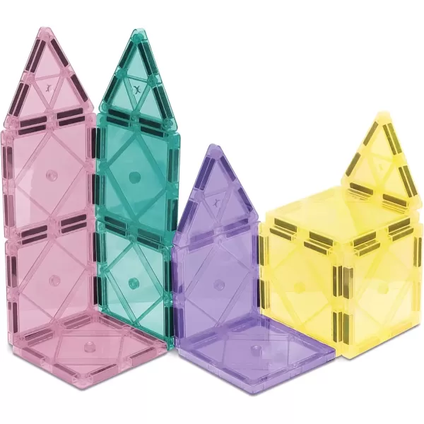 imageCreateOn Crayola Magnetic Tiles Building Set for Kids Magnetic Toys for Kids Travel Toys Classroom Sensory Toy Blocks STEM ampamp Montessori Tools for Boys ampamp Girls Ages 3 14Piece Set GlitterPastel