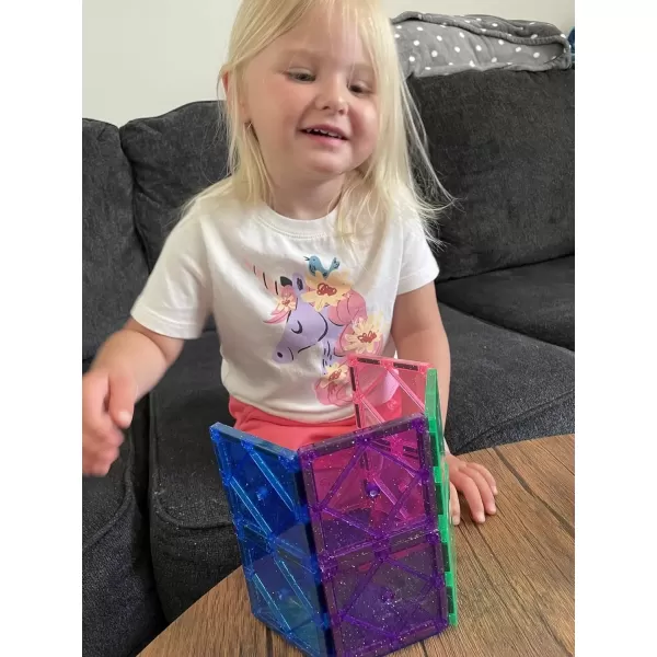 imageCreateOn Crayola Magnetic Tiles Building Set for Kids Magnetic Toys for Kids Travel Toys Classroom Sensory Toy Blocks STEM ampamp Montessori Tools for Boys ampamp Girls Ages 3 14Piece Set GlitterGlitter