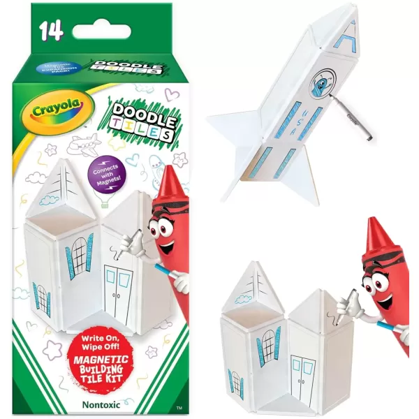 imageCreateOn Crayola Magnetic Tiles Building Set for Kids Magnetic Toys for Kids Travel Toys Classroom Sensory Toy Blocks STEM ampamp Montessori Tools for Boys ampamp Girls Ages 3 14Piece Set GlitterDoodle