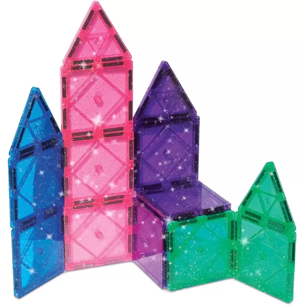 imageCreateOn Crayola Magnetic Tiles Building Set for Kids Magnetic Toys for Kids Travel Toys Classroom Sensory Toy Blocks STEM ampamp Montessori Tools for Boys ampamp Girls Ages 3 14Piece Set GlitterGlitter