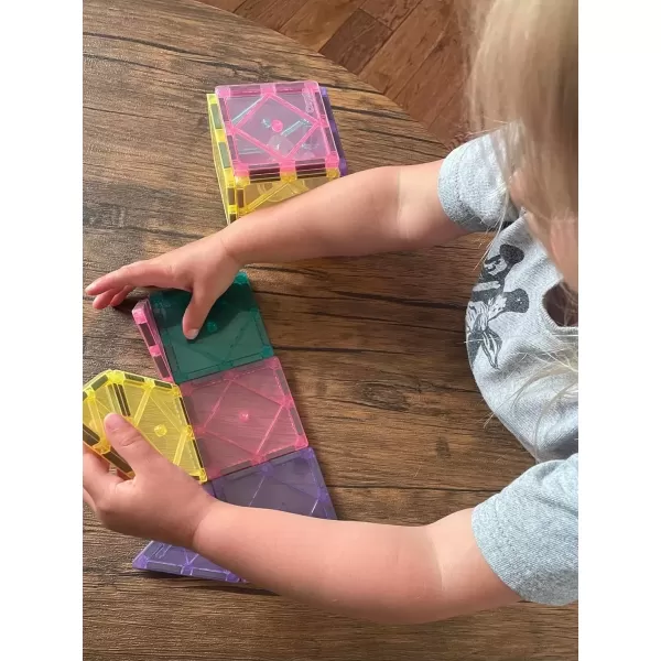 imageCreateOn Crayola Magnetic Tiles Building Set for Kids Magnetic Toys for Kids Travel Toys Classroom Sensory Toy Blocks STEM ampamp Montessori Tools for Boys ampamp Girls Ages 3 14Piece Set GlitterPastel