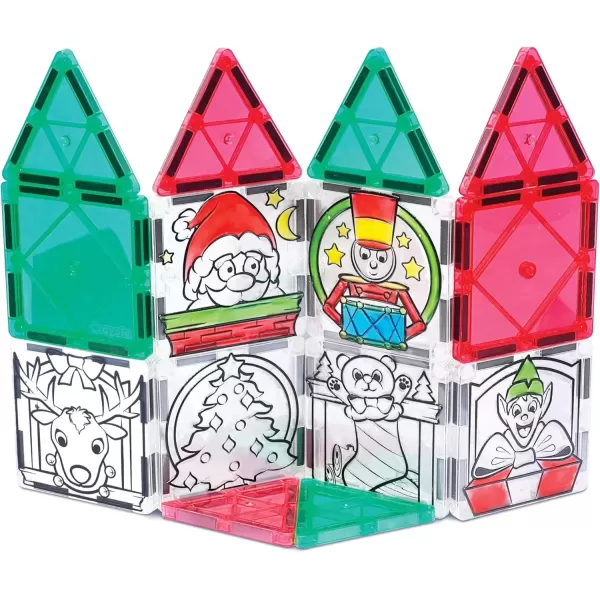 imageCreateOn Crayola PaintOn Holiday Magnetic Tiles Magnetic Kids Building Toys STEM Learning Travel Toys for Boys and Girls 18Piece Set