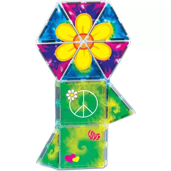 imageCreateOn Crayola TieDye Magnetic Tiles Building Set for Kids Magnetic Tiles Magnetic Building Toys for Kids STEM Learning Toys for Boys and Girls Ages 3 and Up 36Piece Set TieDye