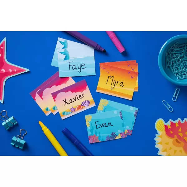 imageEureka Crayola Crayons SelfAdhesive Student Name Tags for Teachers 275quot x 225quot 40 PiecesSeas the Day