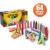 imageCrayola Washable Chalk Collection 130 AntiRoll Chalk Sticks Bulk Sidewalk Chalk Outdoor Chalk for Kids Outdoor Toys for KidsUltimate Collection 64ct