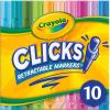 imageCrayola Clicks Retractable Markers 10ct Washable Markers for Kids Click Markers School Supplies for Kids Gifts Ages 5Bright  Bold