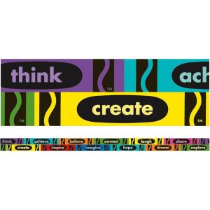 imageEureka Crayola Inspirational Words Decorative Classroom and Bulletin Board Trim for Teachers 225quot Wide 12 Strips for 37 Total FeetOSFA