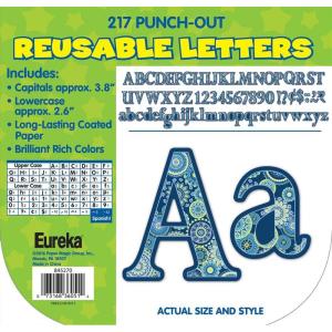 imageEureka Crayola Letter Number Punctuation Mark and Symbol Classroom Decorations for Teachers 4quot H 178 Pieces BlueBlue Paisley