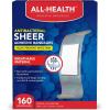 imageAll Health Antibacterial Sheer Adhesive Bandages 34 in x 3 in 160 ct  Helps Prevent Infection Extra Large Comfortable Protection for First Aid and Wound Care160 Count Pack of 1
