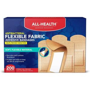 imageAll Health Antibacterial Sheer Adhesive Bandages 34 in x 3 in 160 ct  Helps Prevent Infection Extra Large Comfortable Protection for First Aid and Wound Care200 Count Pack of 1