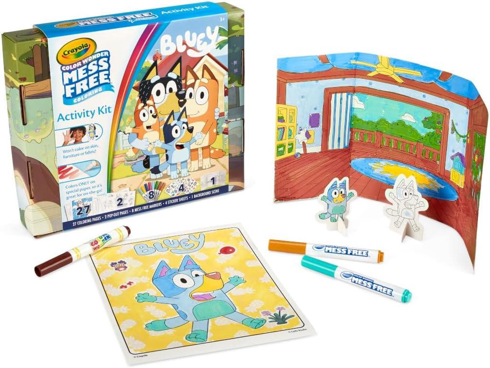 Crayola Color & Erase Bluey Puzzle Set, 12 Color in Puzzle Pieces ...