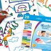 imageCrayola Color Wonder Mess Free Fingerpaint ampamp Stamper Kit Safari Stamps for Kids Color Reveal Ink Toddler Activity Gifts 3Classic Markers