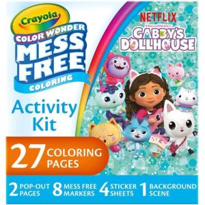 imageCrayola Color Wonder Mess Free Fingerpaint ampamp Stamper Kit Safari Stamps for Kids Color Reveal Ink Toddler Activity Gifts 3Gabbys Dollhouse Activity Kit