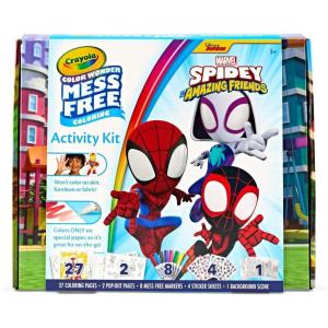 imageCrayola Color Wonder Mess Free Fingerpaint ampamp Stamper Kit Safari Stamps for Kids Color Reveal Ink Toddler Activity Gifts 3Spidey Activity Kit