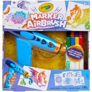 imageCrayola Marker Airbrush Spray Art Kit DIY Marker Art Set for Kids No Batteries Required Toys for Kids Gift for Boys ampamp Girls 6